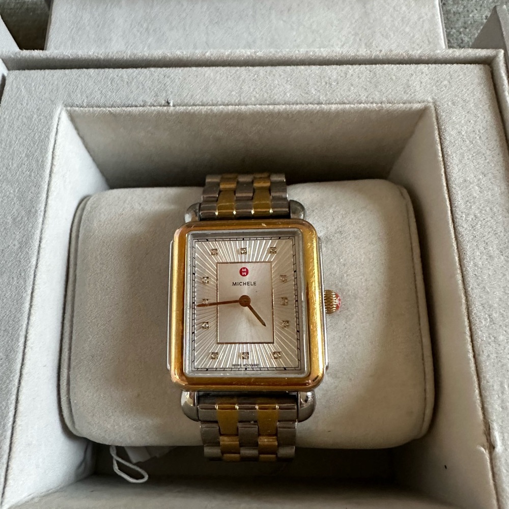 Michele Two-Tone Gold and Silver Women's Watch